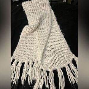 White Giant Knit Scarf